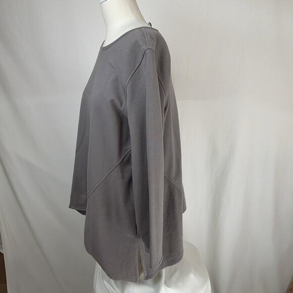 NWT Kleen Taupe Long Sleeve V-Neck Asymmetrical Tunic 100% Cotton #0722 XL - Picture 2 of 8